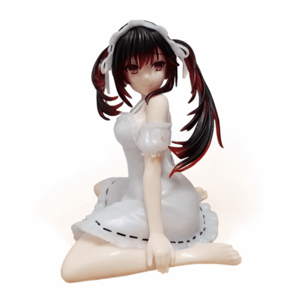 11cm Cute Maid Anime Figurine Holding Teacup - High-Quality Resin Decorative Display Perfect for Home & Office, Ideal Gift for Anime Lovers & Collection Enthusiasts