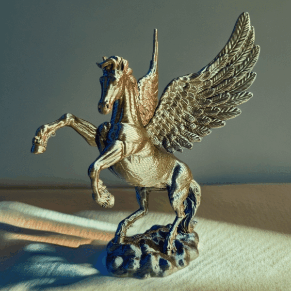 Exquisite Gradient Resin Pegasus Statue - A Stunning 14.5 cm Tall Mythical Horse Figurine with Vibrant Color Transition from Deep Blue to Shimmering Silver, Ideal for Fantasy Art Collectors and Enthusiasts | Perfect Addition to Any Home Decor Scheme or Office Space | Unique Gift Idea for Loved Ones Who Love Mythology and Artistic Handcrafts | Hand-Painted Details Ensure Each Piece is One-of-a-Kind | Durable Material Ensures Longevity and Timeless Beauty